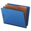 Universal UNV10318 6-Section 2 Dividers 6 Fasteners Deluxe Pressboard End Tab Classification Folders - Letter Size Cobalt Blue (10/Box)