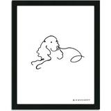 Personal-Prints Spaniel Dog Line Drawing Framed Art