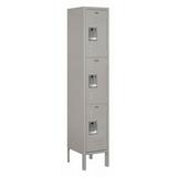 Salsbury Industries 12 in. W x 66 in. H x 12 in. D Standard Metal Locker-Triple Tier-1 Wide-Gray-Unassembled