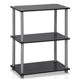 Furinno Durable 23.6 W x 11.6 D x 29.5 H 3-Shelf Freestanding Shelving Unit Black and Gray