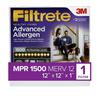 Filtrete 12x12x1 Air Filter MPR 1500 MERV 12 Advanced Allergen Reduction 1 Filter