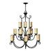 Hinkley Lighting - Casa - Fifteen Light Foyer in Rustic Style - 42 Inches Wide