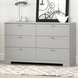South Shore Reevo 6 Drawer Dresser Wood in Gray | 31.37 H x 51.12 W x 18.87 D in | Wayfair 10269