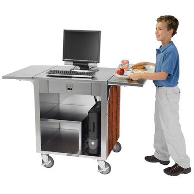 Lakeside 641VC Stainless Steel Cash Register Stand with Victorian Cherry Laminate Finish