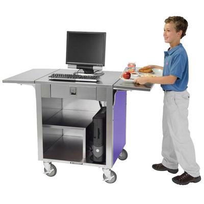 Lakeside 641P Stainless Steel Cash Register Stand with Purple Laminate Finish