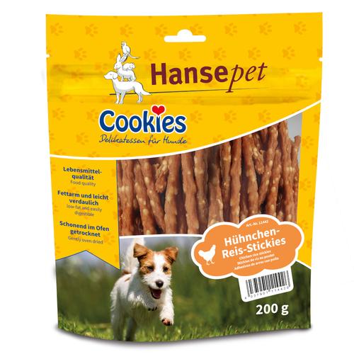 3x200g Delikatess Huhn Reis Stickies Cookie's Hundesnack