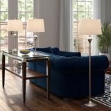 Barnes and Ivy Mason Brushed Nickel 3-Piece Floor and Table Lamp Set