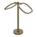 Allied Brass Free Standing Two Ring Oval Guest Towel Holder w/ Twist Detail Metal in Yellow | 20 H x 9 W x 6 D in | Wayfair TB-20T-ABR