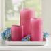 Flameless Textured Battery Operated Candle - Fuchsia, 3" X 4" - Grandin Road