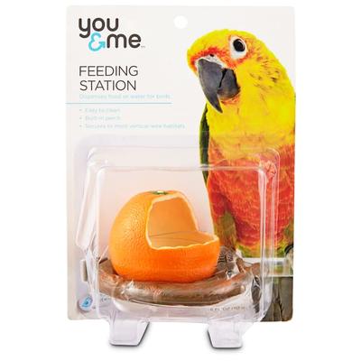 You & Me Orange Seed Cup Bird Feeder