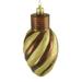 Northlight Seasonal 11" 2-Finish Striped Shatterproof Christmas Light Bulb Ornament Plastic in Yellow/Brown | 11 H x 4 W in | Wayfair