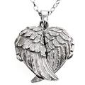 Alexander Castle Angel Wings 925 Sterling Silver Locket Necklace for Women Girls - 25mm x 25mm Locket with 18" Silver Chain & Jewellery Gift Box