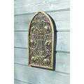 40x24cm Large Rustic Design Arch Scroll Ornate Garden Wall Mirror Metal Country