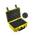 B&W Outdoor Transport Case - Type 500 with Cubed Foam - Yellow - Waterproof according to IP67 Certification, Dustproof, Virtually Indestructible