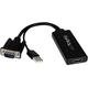 StarTech.com VGA to HDMI Adapter with USB Audio - VGA to HDMI Converter for Your Laptop / PC to HDTV - AV to HDMI Connector (VGA2HDU), Black