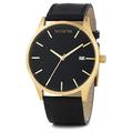 MVMT Classic Gold Mens Watch - Black Dial & Black Leather Strap MM01-BGL