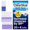 Clearblue Refill Pack For Advanced Fertility Monitor: 20 Fertility Tests For Ovulation & 4 Pregnancy Tests, 24 Tests (Monitor Sold Separately), Packaging May Vary