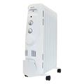 Igenix IG2600 Portable Oil Filled Radiator, Electric Heater with 3 Heat Settings, Adjustable Thermostat, Overheat Protection, 2000 W, White
