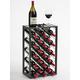 Mango Steam 23 Bottle Gray Wine Rack with Glass Top Shelf, Free Standing for Home, Kitchen and Bar