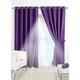 PAIR of BLACKOUT CURTAINS Super Soft Solid Thermal INSULATED EYELET Ring Top Curtains BLACKOUT Window CURTAINS for Living Room Bedroom Including Two Matching Tie Backs (Plum / Purple, 90" x 108")