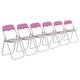 Harbour Housewares Pink/White Padded, Folding, Desk Chair - Pack of 6