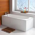 IBathUK Bathroom White Gloss Bath Single Ended Straight Acrylic Bathtub with Adjustable Feet - 1700 x 750mm