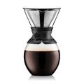 Bodum Pour Over Coffee Maker with Filter, Borosilicate Glass - 1.5 L, Black