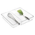 iDesign 63830 Linus Expandable Cutlery Tray, 4-Compartment Drawer Dividers for Cutlery and Kitchen Utensils, Made of BPA-Free Plastic, Clear, 41 x 30.5 x 7.5cm