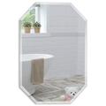 Neue Design Mood Octagonal Bathroom Mirror Wall Mounted, Frameless Modern & Stylish Design with Contemporary Bevelled Edges (50cm x 40cm)