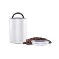 Planetary Design Airscape Stainless Steel Coffee Canister | Food Storage Container | Patented Airtight Lid | Push Out Excess Air and Preserve Freshness (Medium, Brushed Steel)