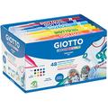 GIOTTO Decor Textile Fabric Paint Markers, School pack, 48 x Assorted Colours, Ideal for Children, Parties and Schools