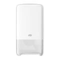 Tork Twin Mid-size Toilet Paper Roll Wall Mounted Dispenser White T6, High Capacity, Elevation Range, 557500