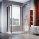 ELEGANT 1100 x 800 mm Sliding Shower Enclosure 6mm Glass Reversible Cubicle Door Screen Panel with Shower Tray and Waste + Side Panel
