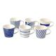 Royal Doulton Mug - Pacific Blue Collection 6 Piece Mug Set - Porcelain Tableware - Perfect for Coffee, Tea and Hot Chocolate - 400ml