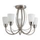 LITECRAFT Madrid Ceiling Light Flush with Frosted Shades - (Satin Nickel, 5 Light)