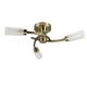 MiniSun Modern 3 Way Spiral Flush Antique Brass Effect Ceiling Light Fitting with Elegant Clear and Frosted Glass Shades