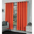 Pair Of Plain BRIGHT ORANGE Eyelet Ring BLACKOUT/DIMOUT CURTAINS 110" WIDE X 90" DROP