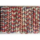 Blue/Red 72 x 0.5 in Area Rug - Modern Rugs Fishtail Plaid Handwoven Wool Blue/Red/Beige Area Rug Wool | 72 W x 0.5 D in | Wayfair nvk_ftail-I-6SQ