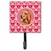 Caroline's Treasures Bloodhound Valentine's Love & Hearts Leash Holder & Wall Hook Metal in Pink | 6.25 H x 4.25 W x 0.65 D in | Wayfair LH9151SH4