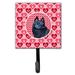 Caroline's Treasures Schipperke Valentine's Love & Hearts Leash Holder & Wall Hook Metal in Gray/Pink | 6.25 H x 4.25 W x 0.65 D in | Wayfair