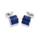 Hoxton London Men's Sterling Silver and Lapis Lazuli Square Cufflinks