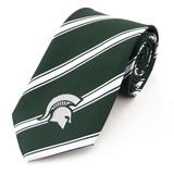 Men's Green Michigan State Spartans Striped Woven Tie