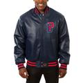 Men's JH Design Navy Detroit Pistons Domestic Team Color Leather Jacket