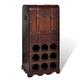 vidaXL Classic Wooden Wine Rack - Storage for 9 Bottles with Extra Drawer and Trunk