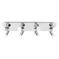 MiniSun Large Modern Rectangular Polished Chrome Plate 8 Way Adjustable Ceiling Spotlight - with 8 x 5W Warm White GU10 LED Bulbs