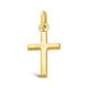 Alexander Castle Small Plain Solid 9ct Gold Cross Necklace Pendant for Women Boys Girls - Cross Charm with Jewellery Gift Box - PENDANT ONLY - 22mm x 12mm