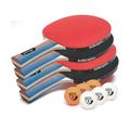 Killerspin JET SET 4 Ping Pong Bat Set with 6 Balls – Beginner Table Tennis Bat Set| 5 Layer Wood Blade, Jet Basic Rubbers, Flared Handle| Practice Quality Ping Pong Bat|