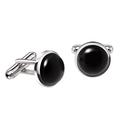 Franki Baker 925 Sterling Silver & Genuine Black Onyx Gemstone Cufflinks