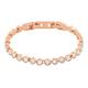 Swarovski Women's Tennis Bracelet, Brilliant White Crystals with Rose-gold tone Plated Metal