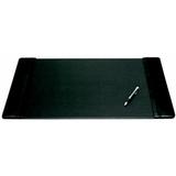 Black Leather 25.5 x 17.25 Side-Rail Desk Pad